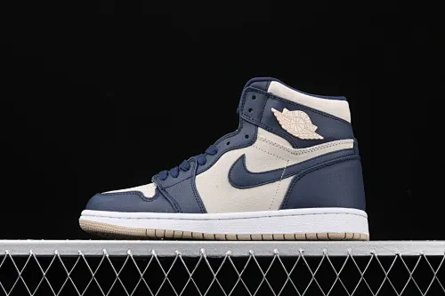 All categories Air Jordan Jordan series basketball shoes Air Jordan 1 High Air Jordan 1 Retro Premium AJ1 Joe 1 khaki blue frosted basketball shoes AQ9131-401